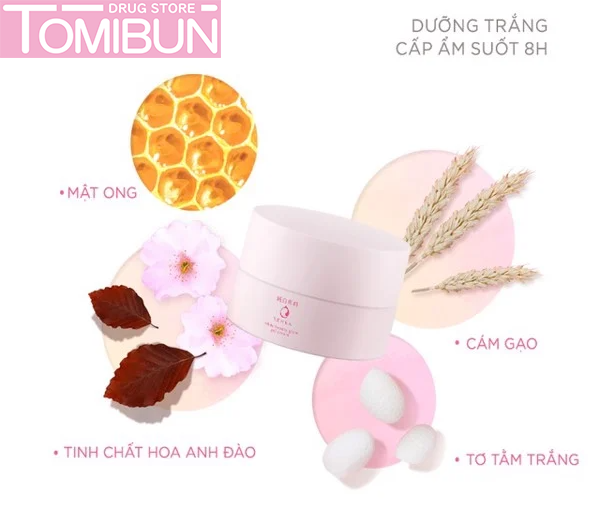 KEM DƯỠNG SÁNG DA, MỜ THÂM SẠM BAN ĐÊM SENKA WHITE BEAUTY GLOW GEL CREAM 50G